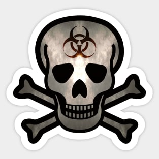 Skull and Bones Biohazard in a Dark Light Sticker